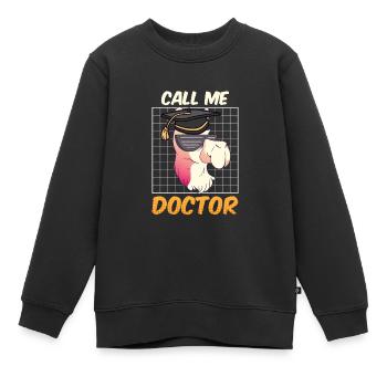 Nenn mich Doktor Ich habe einen Doktortitel - Kinder Premium Organic Sweatshirt - Schwarz - Vorne - AI Model Kid Female (0cm)