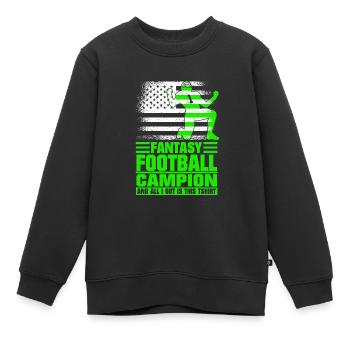 Fantasy Football Champ Champion Fantasy Football - Kinder Premium Organic Sweatshirt - Schwarz - Vorne - AI Model Kid Female (0cm)