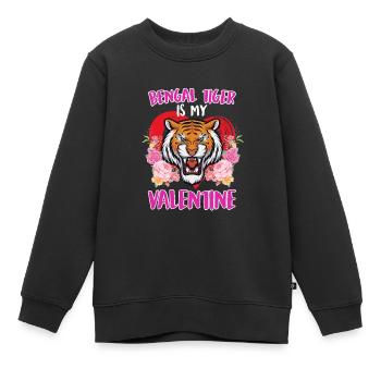 Schatz Ich liebe Bengalische Tiger Valentinstag - Kinder Premium Organic Sweatshirt - Schwarz - Vorne - AI Model Kid Female (0cm)