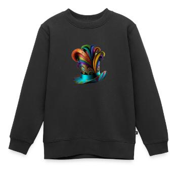 Bunter Karneval Hut Fasching Hut - Kinder Premium Organic Sweatshirt - Schwarz - Vorne - AI Model Kid Female (0cm)