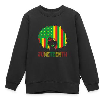 Juneteenth Independence America African Woman - Sweat Premium enfant bio - noir - Devant - AI Model Kid Female (0cm)