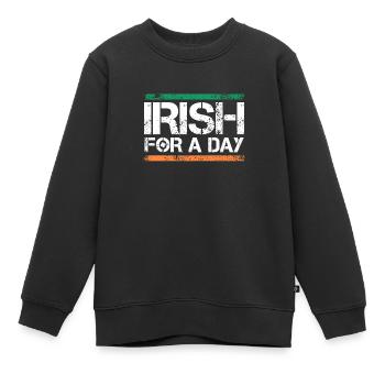 Irish for a Day St. Patrick's Day - Kinder Premium Organic Sweatshirt - Schwarz - Vorne - AI Model Kid Female (0cm)