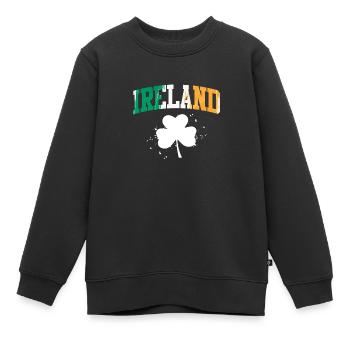Irlande Trèfle Fête irlandaise de la Saint-Patrick - Sweat Premium enfant bio - noir - Devant - AI Model Kid Female (0cm)