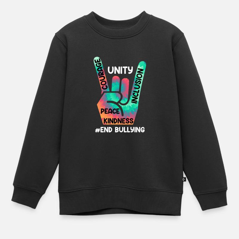 Stop à l’intimidation Sensibilisation et solidarité pour - Sweat Premium enfant bio - noir