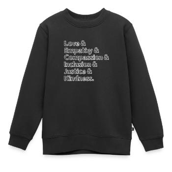 Inclusion Acceptation handicap Solidarité - Sweat Premium enfant bio - noir - Devant - AI Model Kid Female (0cm)
