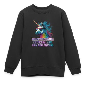 Tanticorn Muttertag Aunties Einhorn Fanartikel - Kinder Premium Organic Sweatshirt - Schwarz - Vorne - AI Model Kid Female (0cm)