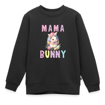 Lapin de Pâques Maman Lapin Pâques Mère Lapin - Sweat Premium enfant bio - noir - Devant - AI Model Kid Female (0cm)