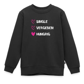 Hungrige Single Frau Single Damen - Kinder Premium Organic Sweatshirt - Schwarz - Vorne - AI Model Kid Female (0cm)