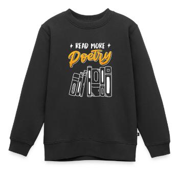 Lire la suite Poésie Poèmes Poètes Amoureux du livre - Sweat Premium enfant bio - noir - Devant - AI Model Kid Female (0cm)