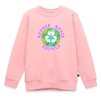 Réduire le recyclage Amour de l’environnement Protection de l’environnement - Sweat Premium enfant bio - rose - Devant - AI Model Kid Female (0cm)