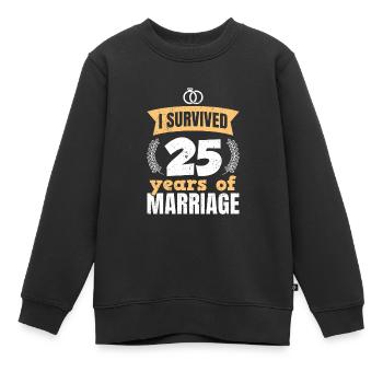 25 ans de mariage ont survécu au 25e anniversaire de mariage - Sweat Premium enfant bio - noir - Devant - AI Model Kid Female (0cm)