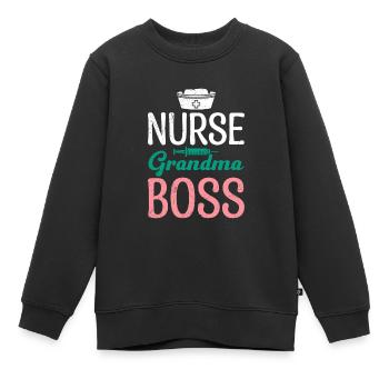 Krankenschwester Oma Chefin Muttertag Granny Boss - Kinder Premium Organic Sweatshirt - Schwarz - Vorne - AI Model Kid Female (0cm)