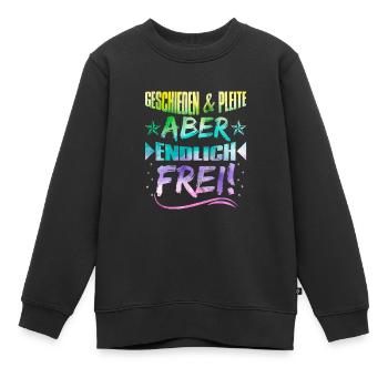 Geschieden und Pleite aber Frei Scheidungsparty - Kinder Premium Organic Sweatshirt - Schwarz - Vorne - AI Model Kid Female (0cm)