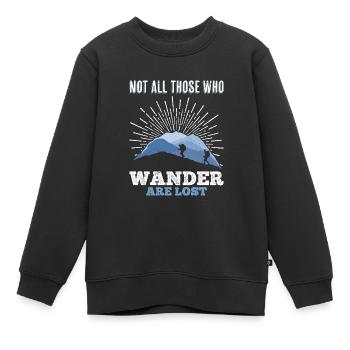 Wanderer Nicht alle die wandern verlaufen sich - Kinder Premium Organic Sweatshirt - Schwarz - Vorne - AI Model Kid Female (0cm)