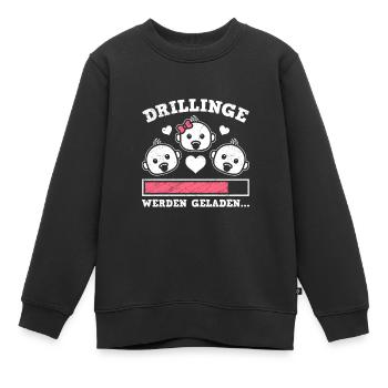 Drillinge werden geladen 2024 Triplets - Kinder Premium Organic Sweatshirt - Schwarz - Vorne - AI Model Kid Female (0cm)