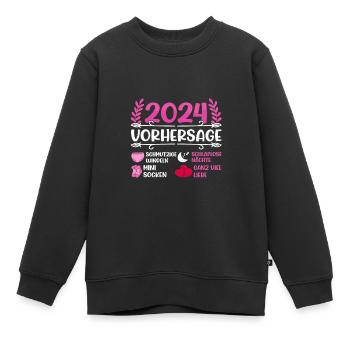 Babyparty Vorhersage 2024 werdende Mama 2024 - Kinder Premium Organic Sweatshirt - Schwarz - Vorne - AI Model Kid Female (0cm)