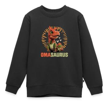 Omasaurus Dinosaurier Grandma Muttertag Granny - Kinder Premium Organic Sweatshirt - Schwarz - Vorne - AI Model Kid Female (0cm)