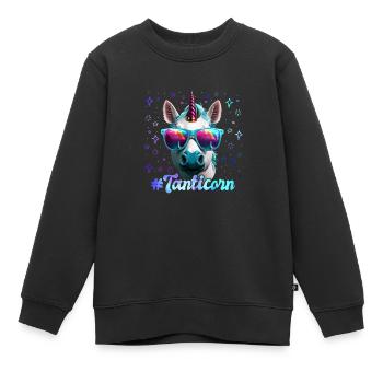 Tanticorn Muttertag Aunties Einhorn Fanartikel - Kinder Premium Organic Sweatshirt - Schwarz - Vorne - AI Model Kid Female (0cm)
