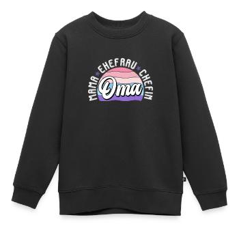 Oma Chefin Großmutter Muttertag Granny Ehefrau - Kinder Premium Organic Sweatshirt - Schwarz - Vorne - AI Model Kid Female (0cm)