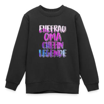 Oma Chefin Großmutter Muttertag Granny Ehefrau - Kinder Premium Organic Sweatshirt - Schwarz - Vorne - AI Model Kid Female (0cm)