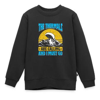 Les parapentistes thermiques appellent Je dois y aller - Sweat Premium enfant bio - noir - Devant - AI Model Kid Female (0cm)