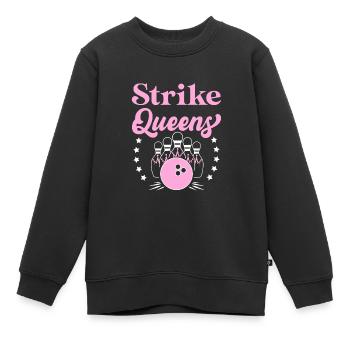 Strike Queens Bowling Femmes Bowling - Sweat Premium enfant bio - noir - Devant - AI Model Kid Female (0cm)