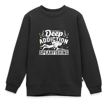 Speargun Fishing Deep Addiction Spearfishing - Sweat Premium enfant bio - noir - Devant - AI Model Kid Female (0cm)