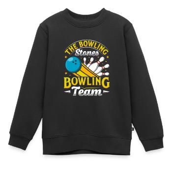 Bowlen The Bowling Stones lustig Bowlingspieler - Kinder Premium Organic Sweatshirt - Schwarz - Vorne - AI Model Kid Female (0cm)