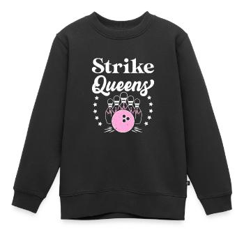 Strike Queens Bowling Femmes Bowling - Sweat Premium enfant bio - noir - Devant - AI Model Kid Female (0cm)