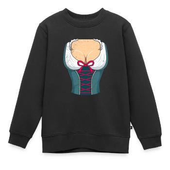 Dirndl Bayerisch Trachten Shirt - Kinder Premium Organic Sweatshirt - Schwarz - Vorne - AI Model Kid Female (0cm)