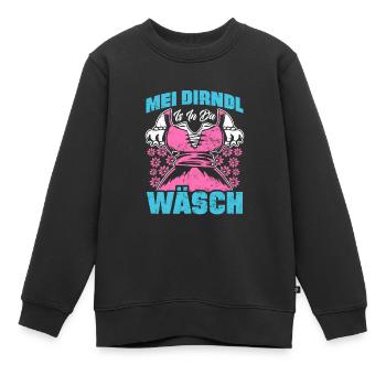 Mein Dirndl is in da Wäsch Bayerisches Dirndl Shir - Kinder Premium Organic Sweatshirt - Schwarz - Vorne - AI Model Kid Female (0cm)