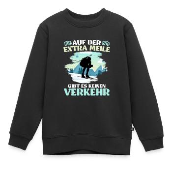 Skibergsteigen Auf der Extra Meile Kein Verkehr - Kinder Premium Organic Sweatshirt - Schwarz - Vorne - AI Model Kid Female (0cm)