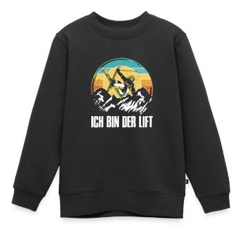 Skibergsteiger Ich bin der Lift Skitouring - Kinder Premium Organic Sweatshirt - Schwarz - Vorne - AI Model Kid Female (0cm)