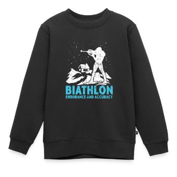 Biathlon Skirennen Wettkampf Wintersport - Kinder Premium Organic Sweatshirt - Schwarz - Vorne - AI Model Kid Female (0cm)