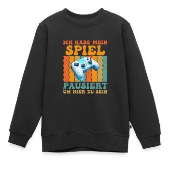 Video Spiele Habe mein Spiel Pausiert Video Gamer - Kinder Premium Organic Sweatshirt - Schwarz - Vorne - AI Model Kid Female (0cm)