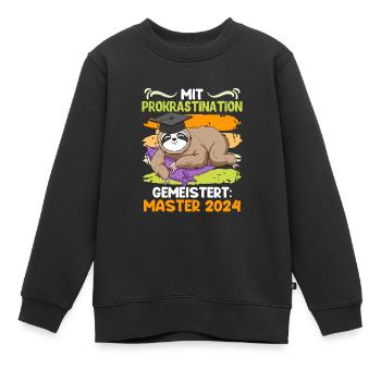 Master Mit Prokrastination Gemeistert Master - Kinder Premium Organic Sweatshirt - Schwarz - Vorne - AI Model Kid Female (0cm)