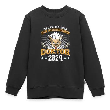 Doktor 2024 Habe die Lizenz zum Klugscheißen - Kinder Premium Organic Sweatshirt - Schwarz - Vorne - AI Model Kid Female (0cm)