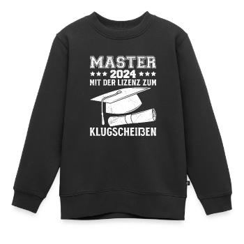 Master 2024 Mit der Lizenz zum Klugscheißen - Kinder Premium Organic Sweatshirt - Schwarz - Vorne - AI Model Kid Female (0cm)