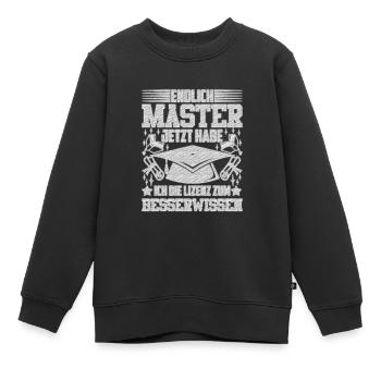 Endlich Master Habe die Lizenz zum Besserwissen - Kinder Premium Organic Sweatshirt - Schwarz - Vorne - AI Model Kid Female (0cm)
