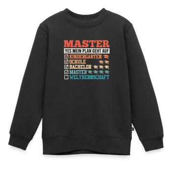 Master's Degree Master's Degree Passed Master's Thesis - Kids Premium Organic Sweatshirt - black - Front - AI Model Kid Female (0cm)