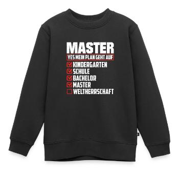 Master's Degree List Completed Master's Thesis - Kids Premium Organic Sweatshirt - black - Front - AI Model Kid Female (0cm)
