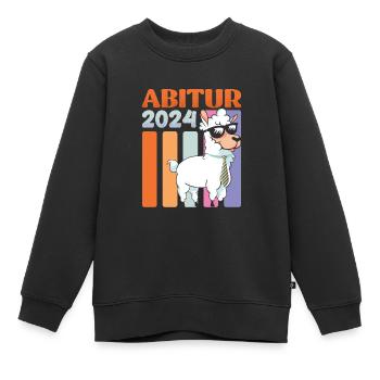 Diplôme d’études secondaires 2024 Diplôme d’études secondaires Lama Graduation - Sweat Premium enfant bio - noir - Devant - AI Model Kid Female (0cm)