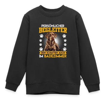 Labrador PERSÖNLICHER BEGLEITER zum Badezimmer - Kinder Premium Organic Sweatshirt - Schwarz - Vorne - AI Model Kid Female (0cm)