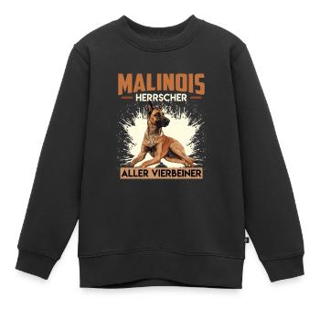 MALINOIS HERRSCHER ALLER VIERBEINER Malinois - Kinder Premium Organic Sweatshirt - Schwarz - Vorne - AI Model Kid Female (0cm)