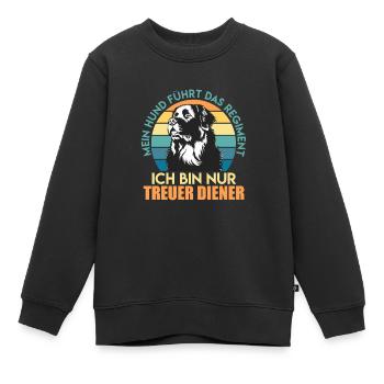 Neufundländer ICH BIN NUR EIN TREUER DIENER Lustig - Kinder Premium Organic Sweatshirt - Schwarz - Vorne - AI Model Kid Female (0cm)