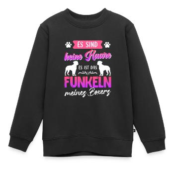 Boxer Hund KEINE HAARE FUNKELN MEINES BOXERS - Kinder Premium Organic Sweatshirt - Schwarz - Vorne - AI Model Kid Female (0cm)