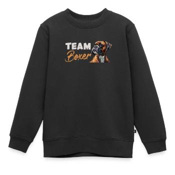 Boxer allemand BOXER TEAM Chien Propriétaire Boxer - Sweat Premium enfant bio - noir - Devant - AI Model Kid Female (0cm)