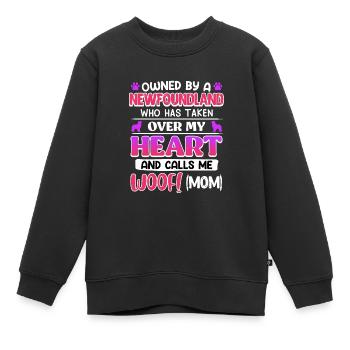 Hundemama OWNED BY A NEWFOUNDLAND Hundebesitzerin - Kinder Premium Organic Sweatshirt - Schwarz - Vorne - AI Model Kid Female (0cm)