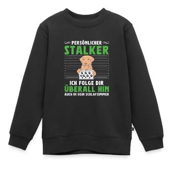 Labrador Besitzer PERSÖNLICHER STALKER Lustig - Kinder Premium Organic Sweatshirt - Schwarz - Vorne - AI Model Kid Female (0cm)