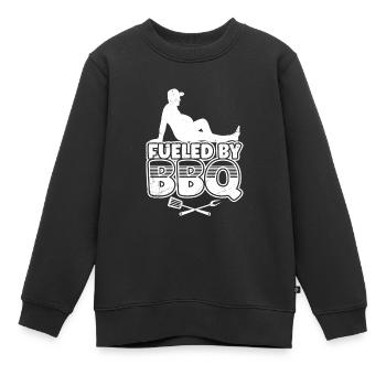 Grillparty FUELED BY BBQ Fleischliebhaber - Kinder Premium Organic Sweatshirt - Schwarz - Vorne - AI Model Kid Female (0cm)